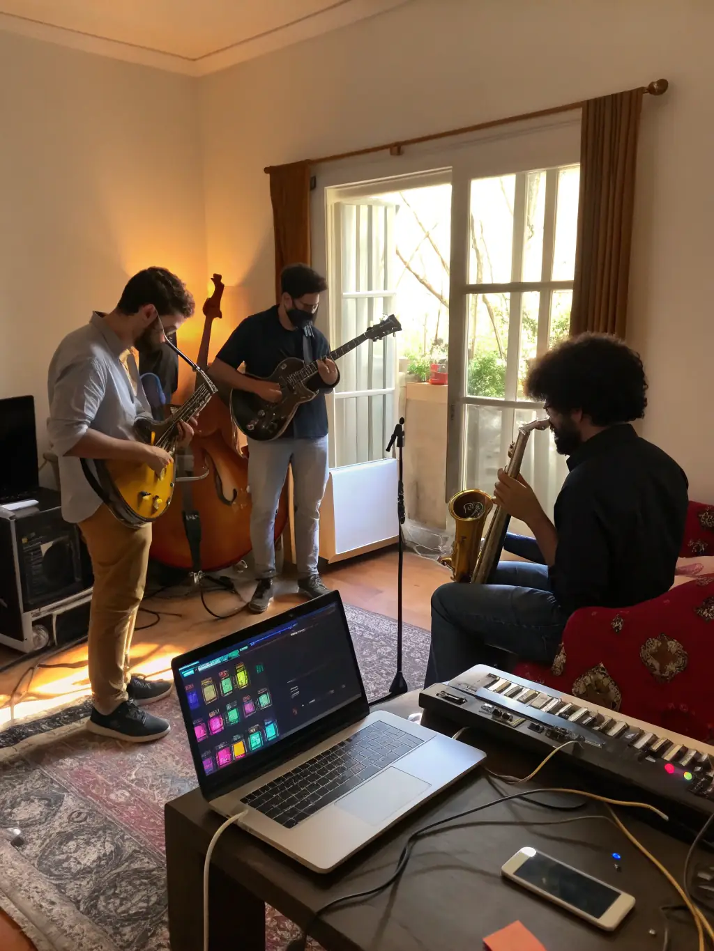 A picture of diverse musicians playing together, emphasizing R'HAWK CANTAL's dedication to inclusivity and cultural diversity.