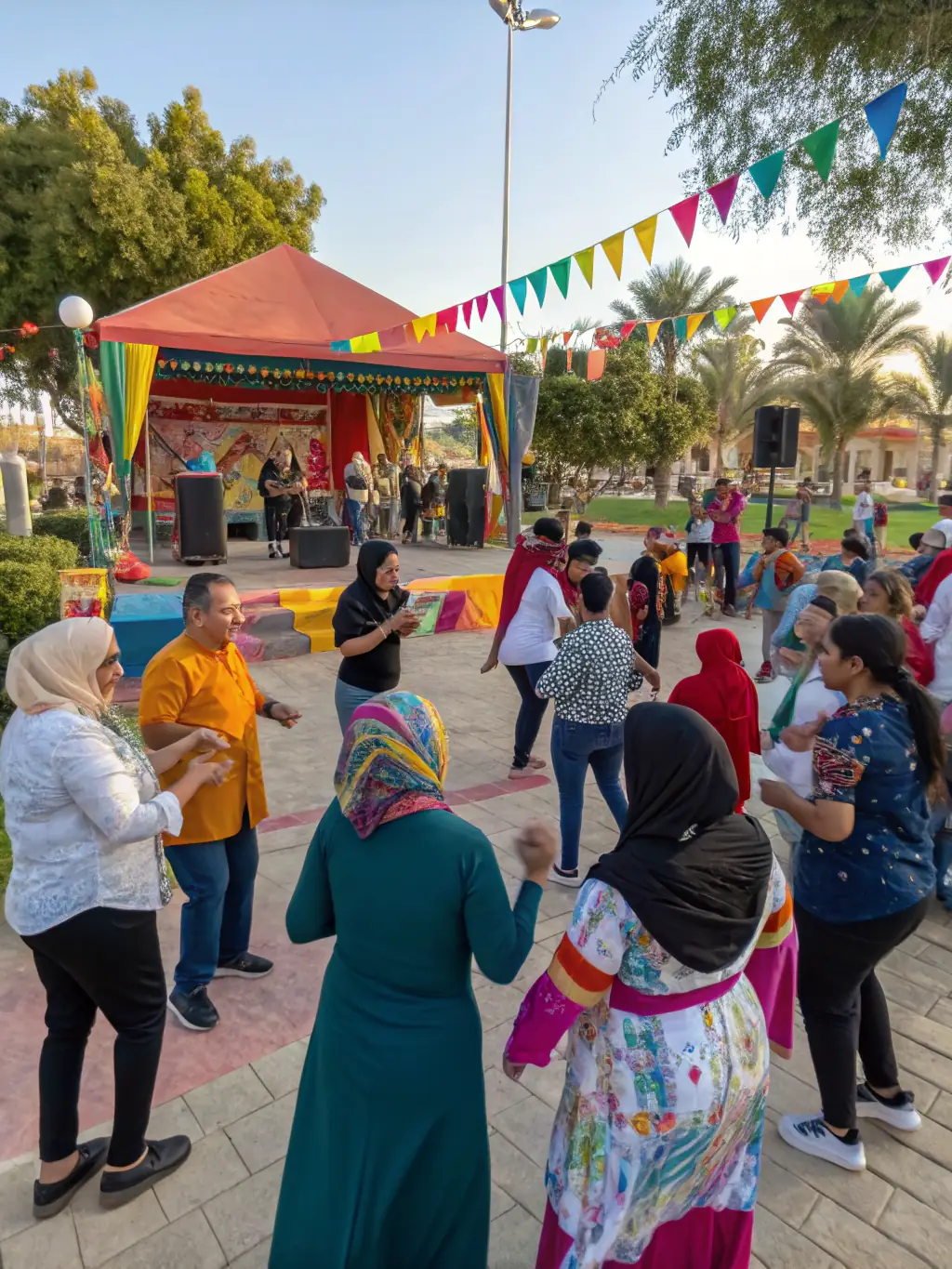 An image of diverse community members participating in a R'HAWK CANTAL-organized cultural event, highlighting inclusivity and community engagement.